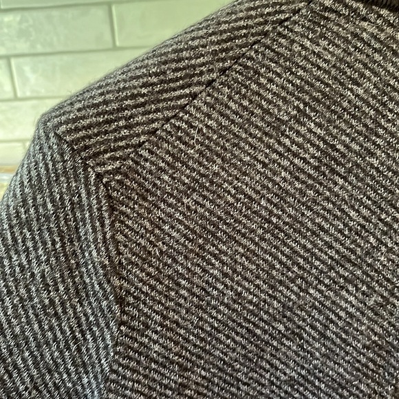 EUC Ted Baker London 1/4 zip crew neck wool blnd long sleeve black/white sweater - Picture 9 of 13